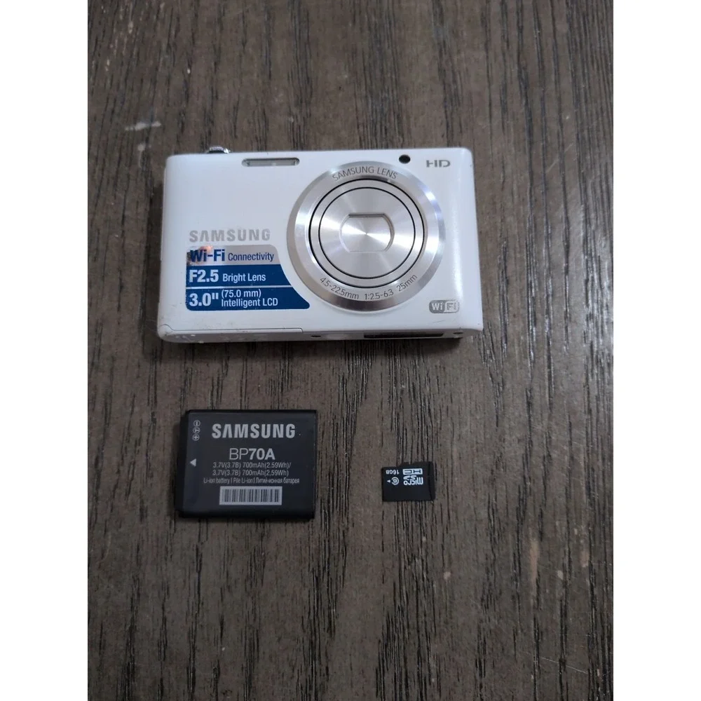 Samsung ST150F 16.2MP Smart Wifi Digital Compact Camera White Tested Memory Card